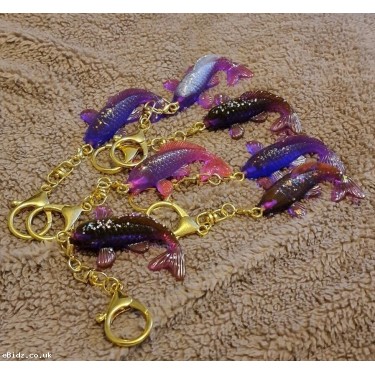 1 x Keyring - Lucky Koi Carp Fish Keyring / Key Chain, Hand Made in UK