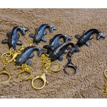 1 x Keyring - Lucky Koi Carp Fish Keyring / Key Chain, Hand Made