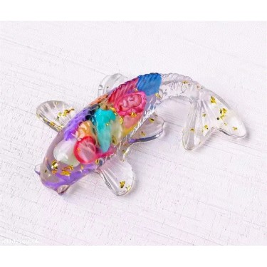 Lucky Koi Carp Fish Keyring / Key Chain, Hand Made in UK