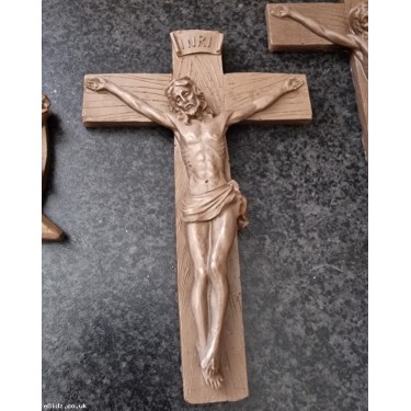 Beautiful Hand Crafted Crucifix - Handmade In Bronzed Resin - Made in the UK