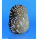 Collectable Kirin statue Pendant Old Natural Hetian Jade Chinese Hand carved